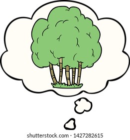 Cartoon-Baum mit Denkblase