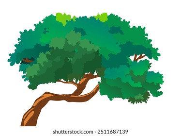 Cartoon Tree Vector, tree, branches, stem, green, colourful, tree vector