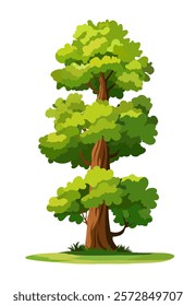 Cartoon Tree Vector, brown, Big, green, branches, Tree Illustration