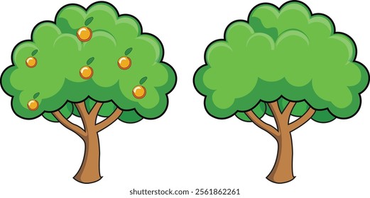 cartoon tree vector design with white background