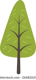 Ilustración plana de Vector de árbol de dibujos animados