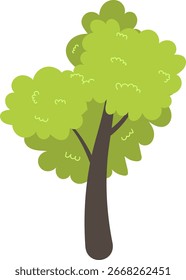 Cartoon Tree Vector Flat Illustration