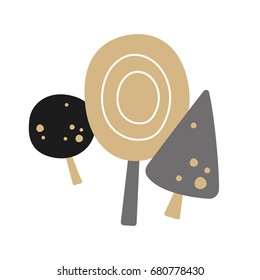Cartoon tree vector illustration. Design for posters, clothing, games and books