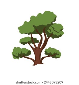 Cartoon tree vector illustration, isolated on white background
