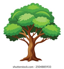 Ilustración de estilo de Vector de árbol de dibujos animados