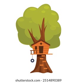 Cartoon treehouse, perfect for topics like childhood, nature, imagination, etc