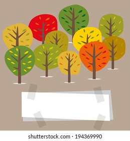 Cartoon trees banner with place for text