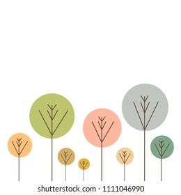 Cartoon trees of different colors. Vector