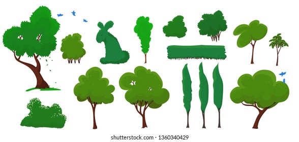 Cartoon Trees. Enviroment