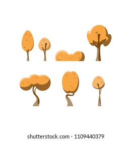 Cartoon trees isolated on a picture Collection of trees illustrations. Can be used to illustrate any nature or healthy lifestyle topic.