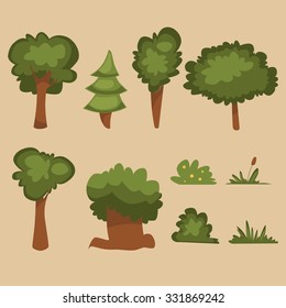 Cartoon Trees Set