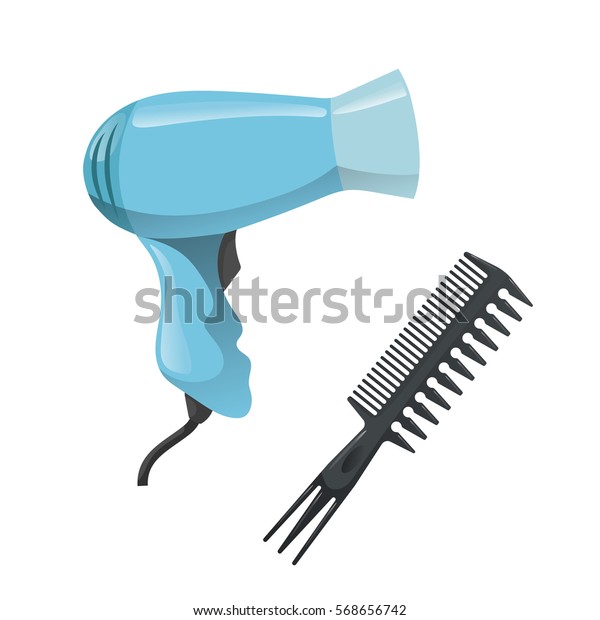 Cartoon Trendy Design Hair Styling Equipment Stock Vector Royalty