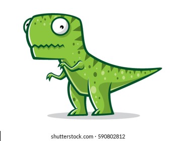 cartoon t-rex was standing with two legs