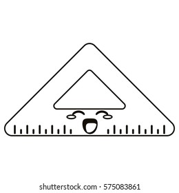 cartoon triangle ruler school thin line