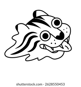 Cartoon Tribal Tiger Head Tattoo Style
