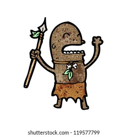 cartoon tribesman with spear