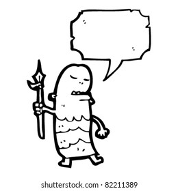 cartoon tribesman with spear