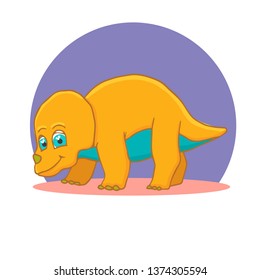 Cartoon Triceratops Cute Little Baby Dinosaur. Vector illustration