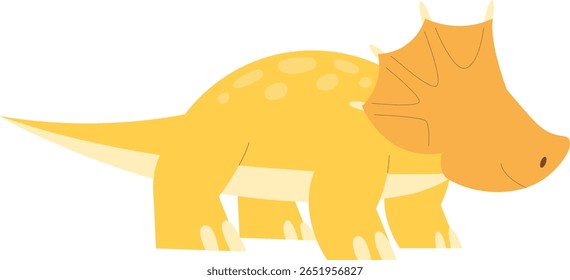 Desenho animado Tricerátops Dinossauro Isolado no Branco