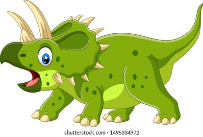 Cartoon Triceratops isolated on white background