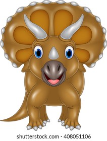 Cartoon Triceratops isolated on white background