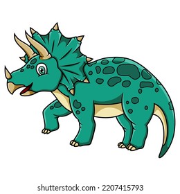 Cartoon triceratops on white background