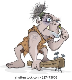 A cartoon troll being disgusting (complete with bogey)