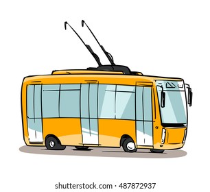 Cartoon trolleybus