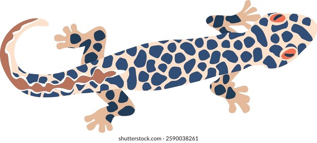 Cartoon tropical lizard vector illustration