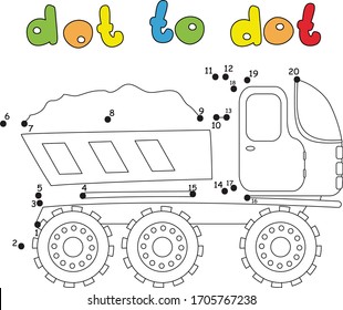 Cartoon Truck Dot Dot Educational Game Stock Vector (Royalty Free ...