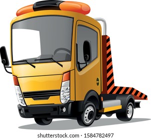 Cartoon Truck Isolated On White Background Stock Vector (Royalty Free ...