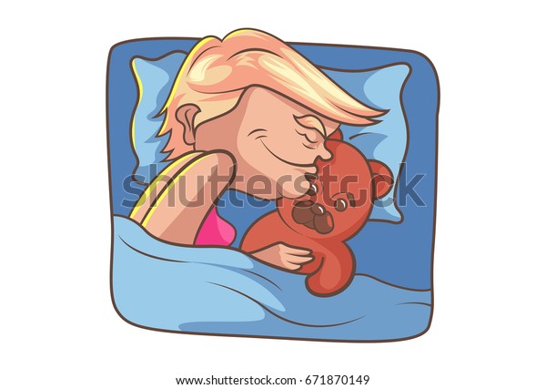 Cartoon Trump Illustration Funny Double Meaning Stock Vector