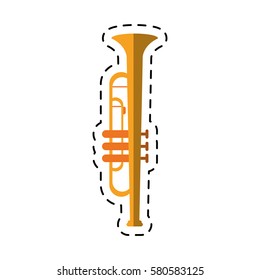 cartoon trumpet musician instrument icon