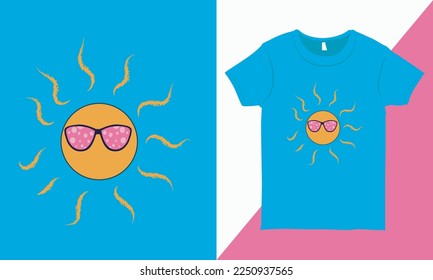 Cartoon T-shirt of a Cute Little Sun, Printable for a Child’s Room, an Invitation, or a Baby Shower	