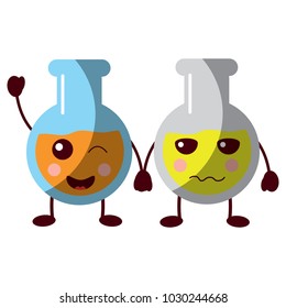 cartoon tube tests laboratory kawaii character