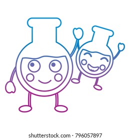 cartoon tube tests laboratory kawaii character