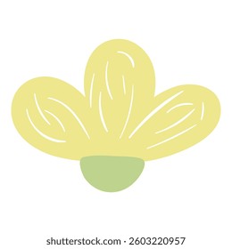 Cartoon tulip, bell flower hand drawn illustration. Scandinavian style flat design, isolated vector. Meadow blossom, bloom, wild floral, botanical element. Kids seasonal clip art, spring, summer print