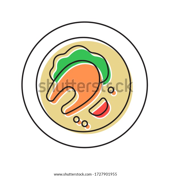 Cartoon Tuna Steak Icon Vector Stock Vector (Royalty Free) 1727901955