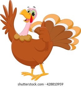 cartoon turkey giving thumb up