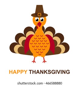 cartoon turkey with hat and text