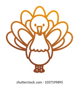 cartoon turkey icon over white background colorful design  vector illustration