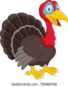 Cartoon turkey isolated on white background