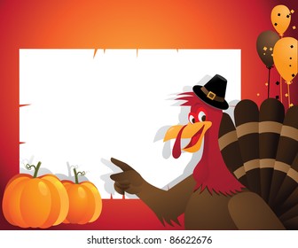 Cartoon Turkey Party Background EPS 8 vector, with no open shapes, strokes or transparencies. Grouped for easy editing.