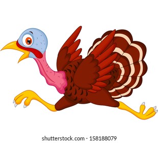 Cartoon turkey running