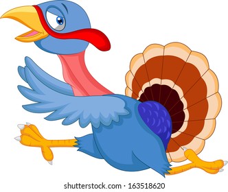 Cartoon turkey running 