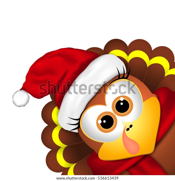 turkey in a santa hat