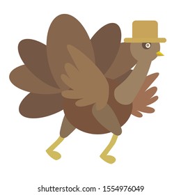 cartoon turkey vector illustration. thanksgiving mascot. logo design