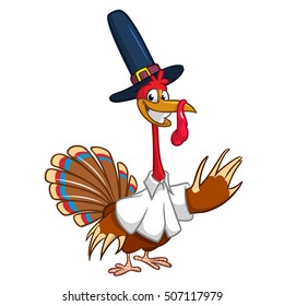 Cartoon Turkey Waving Thanksgiving Vector Illustration Stock Vector ...