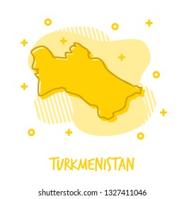 Cartoon Turkmenistan Map