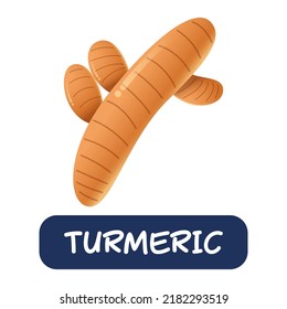 cartoon turmeric vegetables vector isolated on white background